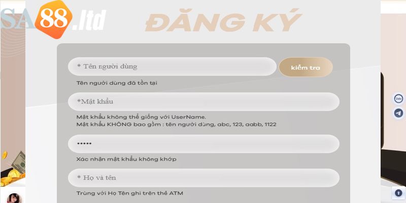 Hướng dẫn đăng ký tài khoản game Nổ hũ Sa88 chi tiết 